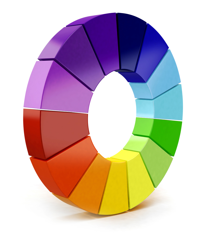3D Color chart - isolated over a white background