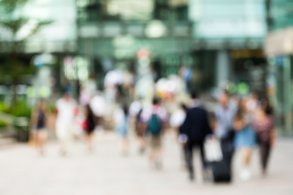 Blur background of business district-1