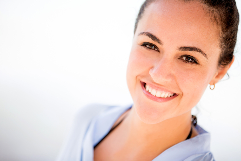 Casual woman portrait smiling and looking very happy