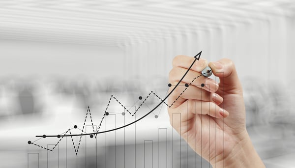 hand drawing graph chart and business strategy as concept-1